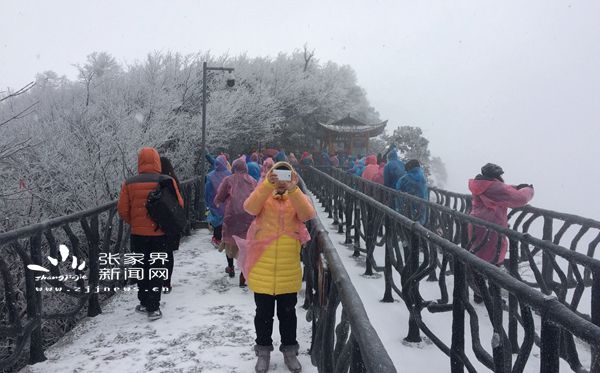 偶遇新春雪，游人欣喜不已 丁云娟攝_副本.jpg